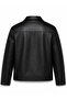 Men's Black Leather Jacket Zippered Regular Fit Premium - 7
