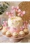 Pink Bow Toothpick Cake Decoration Baby Girl Cake Toothpick-Pink Ribbon Cupcake Toothpick-Bow Cake Decoration Set - 3