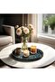 Large Rectangular Ottoman Serving Tray Plastic Serving Tray with Handles for Living Room for Ottoman Coffee Table Boho Style - 4