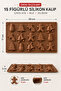 3 Pieces of 15-Figured Silicone Christmas Chocolate Mold – Ice, Jelly, Candy and Mini Cake Mold - 2