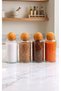 Set of 12 Glass Beans and Food Storage Jars with Wooden Ball Lids (1400 ml) – with Label Gift - 7