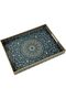 Large Rectangular Ottoman Serving Tray Plastic Serving Tray with Handles for Living Room for Ottoman Coffee Table Boho Style
