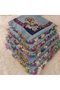 Handmade Needlework Writing, Scarf, Yemeni, Mevlit Cover, Head Cover, 4 Sides Embroidered, 100% Cotton, 100*100cm - 8