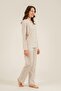 Women's Long Sleeve Modal Fabric Shirt Pajama Set (with Socks as a Gift) - 6