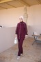 Women's Piping Detailed Stand Collar Zippered Hijab Tracksuit Set - 3