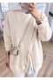 Oversize Sweatshirt for Women - 75 cm Long Asymmetrical Zippered Loose Sweet Tunic - 2