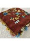 Handmade Needlework Writing, Scarf, Yemeni, Mevlit Cover, Head Cover, 4 Sides Embroidered, 100% Cotton, 100*100cm - 8