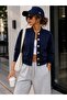 Bomber Gold Button Detailed Jacket, Soft Texture New Season Model Stylish Design - 4