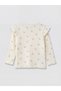 Vizyon New Season Ecru Baby Girl Patterned T-Shirt - 2