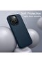 iPhone 14 Pro Max Case with Velvet Interior, Camera and Screen Raised Design, Launch Silicone Cover Navy Blue - 2