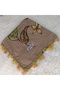 Handmade Needlework Writing, Scarf, Yemeni, Mevlit Cover, Head Cover, 4 Sides Embroidered, 100% Cotton, 100*100cm - 4