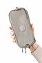 Large Size Crinkle 3 Zipper Pen Holder Mobile Phone Makeup Handbag School Bag Wallet Beige 1415K - 3