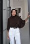 Brown Cape Blouse with Sleeve Detail - 2