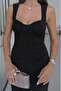 Black Livia Lace Bustier Detailed Dress - 7