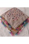 Handmade Needlework Writing, Scarf, Yemeni, Mevlit Cover, Head Cover, 4 Sides Embroidered, 100% Cotton, 100*100cm - 6