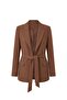 Brown Sydney Belted Blazer Jacket