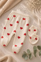 Red Heart Patterned Baby Girl 100% Cotton 5-Piece Hospital Discharge Set - 3