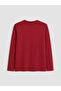 Burgundy Crew Neck Long Sleeve Men's Pajama Top - 6