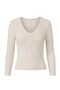 Ecru Guipure Embroidered V-Neck Knitwear