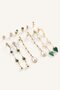 Women's 6-Piece Stone and Pearl Detailed Earring Set I4279Axns - 2