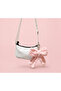 Pink Hand Knitted Bow Bag Charm - 2