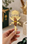 طقم هدايا عيد الاستقلال السعودي من 6 قطع، مصنوع من الأكريليك الذهبي اللامع على شكل عود