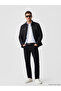 Black Regular Fit Stand Collar Men's Leather Look Coat - 2