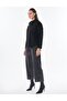 Shirt Collar Suede Blouse Black - 4