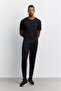 Men's Black Elastic Waistband, Side Pockets, Mesh Detail Technical Jogger A62Y3411 - 7