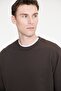 Men's Brown Cotton Standard Fit Regular Cut 2 Thread Crew Neck Sweatshirt - 4