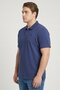 Men Regular Fit Brand Logo Short Sleeve Polo Shirt, Navy - 3