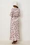 Belted Flower-Patterned Dress 46555 - 4