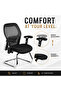 Ergonomic Mesh Office Visitor Chair with Adjustable Lumbar Support, Height Adjustable Armrests, Padded Seat, Breathable Backrest & Chrome Cantilever Base, Black - 4