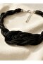 Braided Black Crystal Bead Necklace - 2