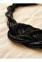 Braided Black Crystal Bead Necklace - 3
