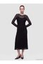 Özmarka New Season Black Crew Neck Lace Dress - 2