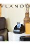 Leather Remote Control Holder - Large Remote Control Caddy - Desktop Organizer with 5 Compart - 6