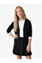 Cotton Blend V-Neck Black Girls' Cardigan 7Wkg30002Ak