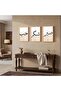 ALAYRA Office Living Room Canvas Wall Art Set of 3 Outer Frame 60x80 cm - 3