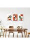 Signtouch Orange Abstract Leaves Sun Wrap Framed Wall Art 3-Piece 40x60 cm - 5