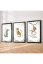 Signtouch CmWith Jungle Safari Classroom Wall Art 3-Piece Black Frame 40x60 cm