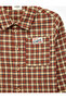 Cotton Long Sleeve Classic Collar Plaid Shirt with Pockets - 6