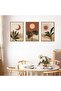 Signtouch Mid Century Sun Moon Botanical Wall Art 3-Piece Wooden Frame 30x40 cm - 6
