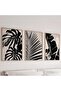 Signtouch Black White Tropical Botanical Wall Art 3-Piece Wooden Frame 50x70 cm - 3