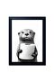 Signtouch Funny Raccoon Toilet Paper Restroom Wall Art Outer Frame 40x60 cm
