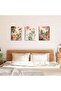 Signtouch Boho Orange Flower Plant Wrap Framed Canvas Wall Art Set of 3 40x60 cm - 2