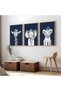 Signtouch Ocean Safari Animal Playroom Wall Art 3-Piece Black Frame 50x70 cm - 3