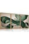 Signtouch Green Lines Flowing Texture to Wall Art 3-Piece Wooden Frame 50x70 cm