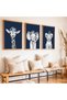 Signtouch Ocean Safari Animal Playroom Wall Art 3-Piece Black Frame 50x70 cm - 5
