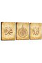 ALAYRA Ayatul Kursi Calligraphy Unframed Islamic Wall Art 3-Piece 60x80 cm